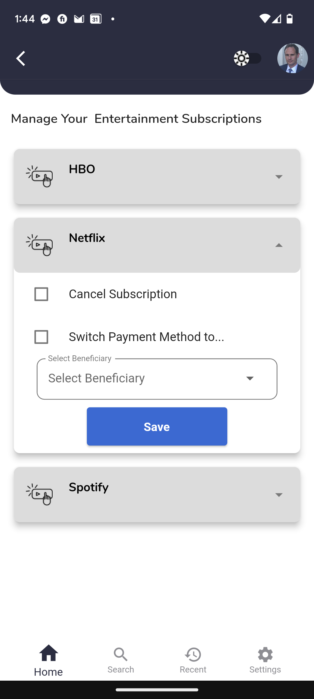 Manage Subscriptions